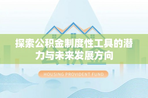 伍家岗探索公积金制度性工具的潜力与未来发展方向