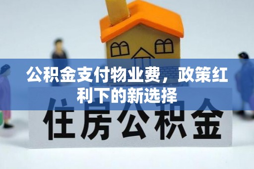 伍家岗公积金支付物业费，政策红利下的新选择