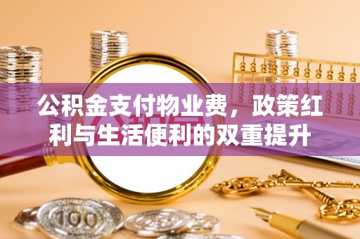 伍家岗公积金支付物业费，政策红利与生活便利的双重提升