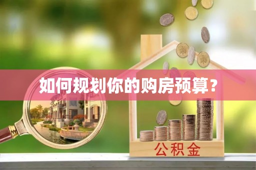 伍家岗如何规划你的购房预算？