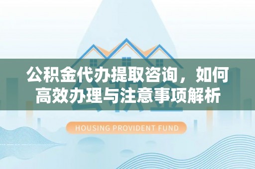 伍家岗公积金代办提取咨询，如何高效办理与注意事项解析